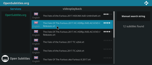 kodi subtitles problem