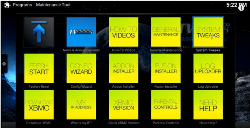 kodi cache settings pops up