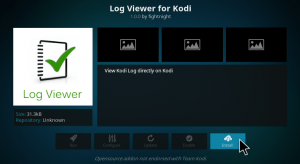 how to check the log on kodi