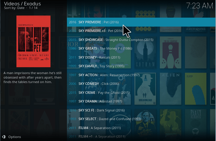 sky channels on kodi