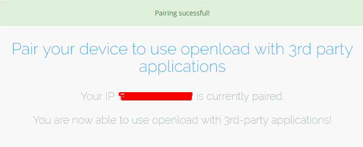 openload pairing kodi error fix