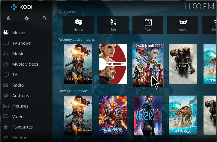 kodi movie library