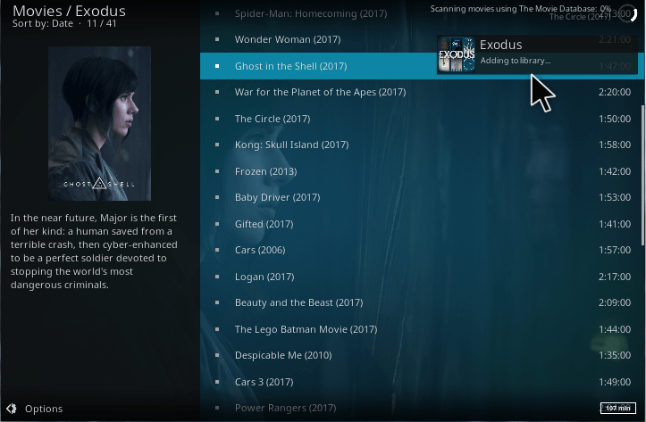 how to add movies to kodi library