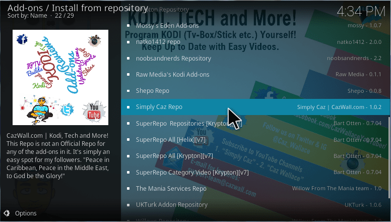 simply caz repo kodi addon