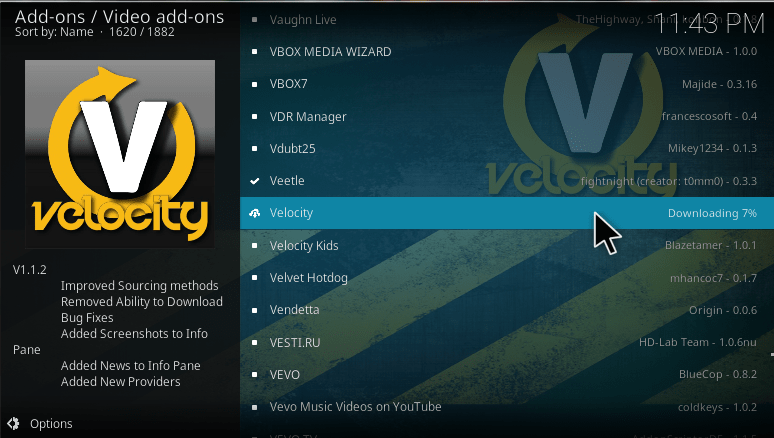 Image result for velocity kodi addon