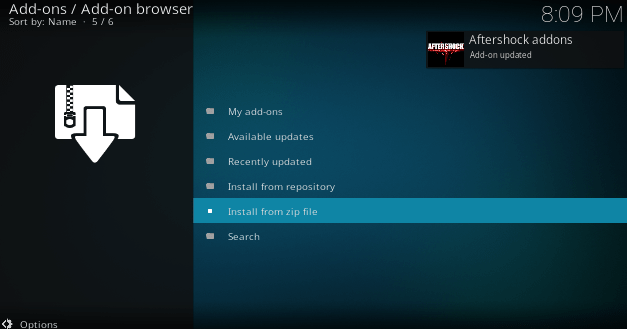 install aftershock on kodi 17