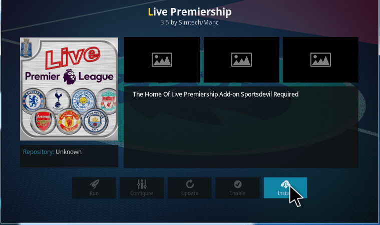 live premiership kodi addon